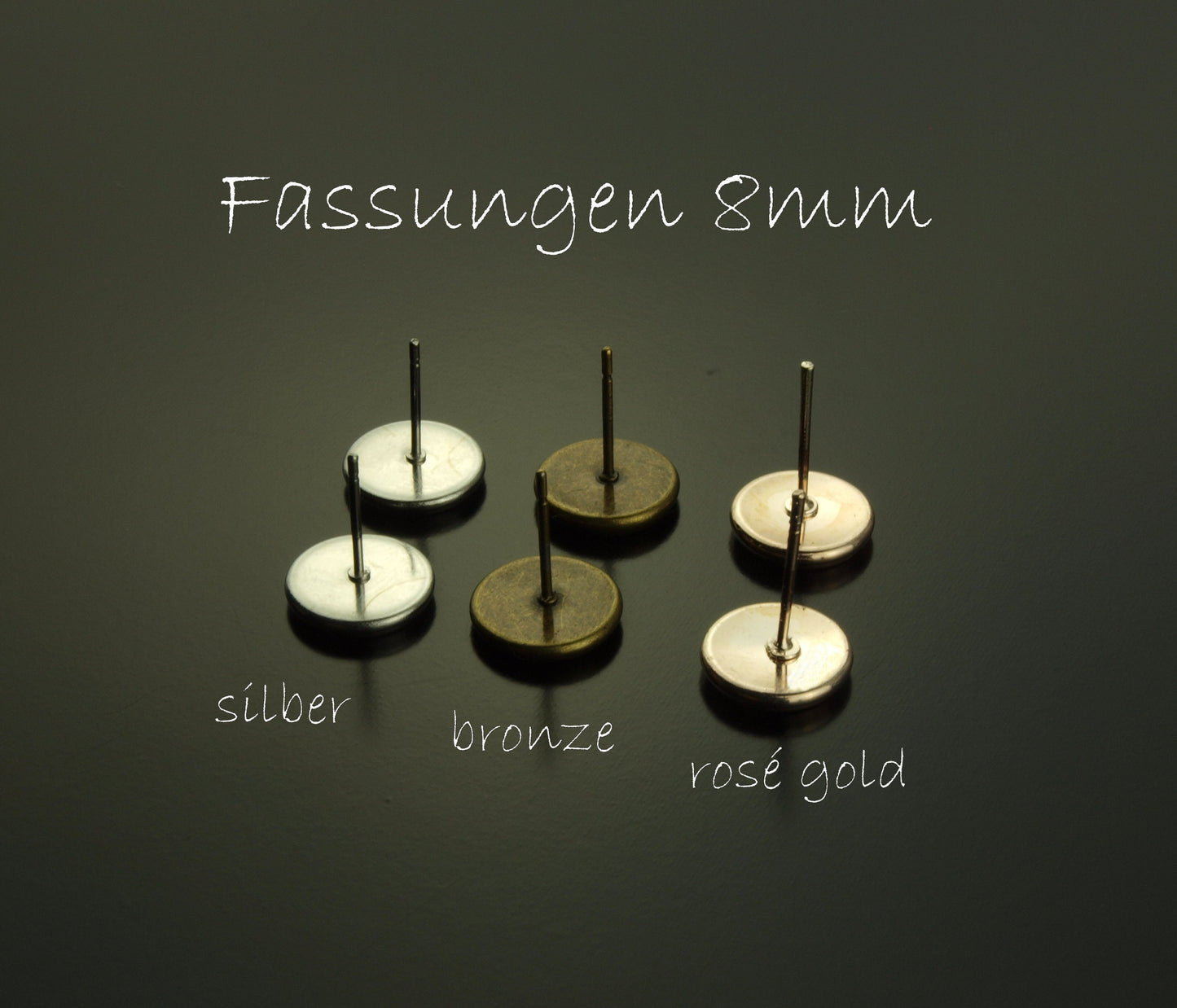 Ohrstecker grüner Achat Edelstein rosé gold