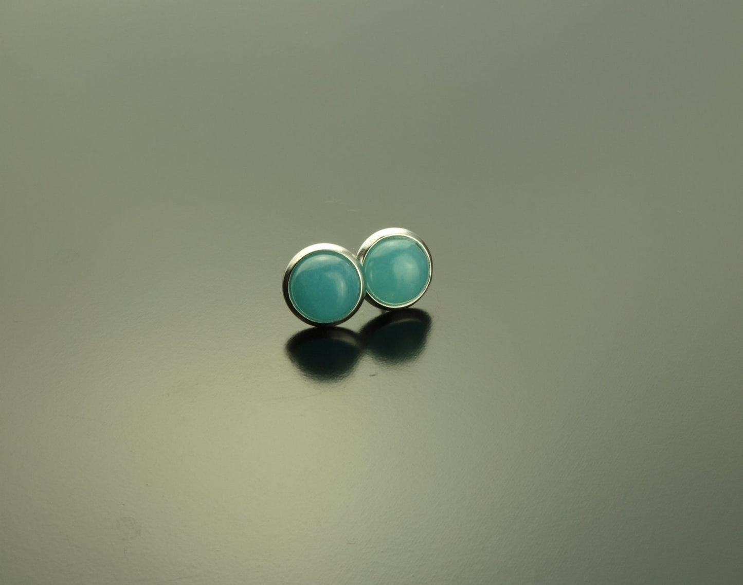 Ohrstecker Aquamarin blau Edelstein Ohrring silber