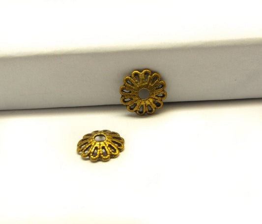 10 Stück Perlenkappen, keltisch bronze 11 mm