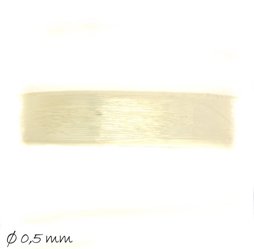 0,14EUR7m - 10 m elastischer Nylondraht 0,5 mm, transparent