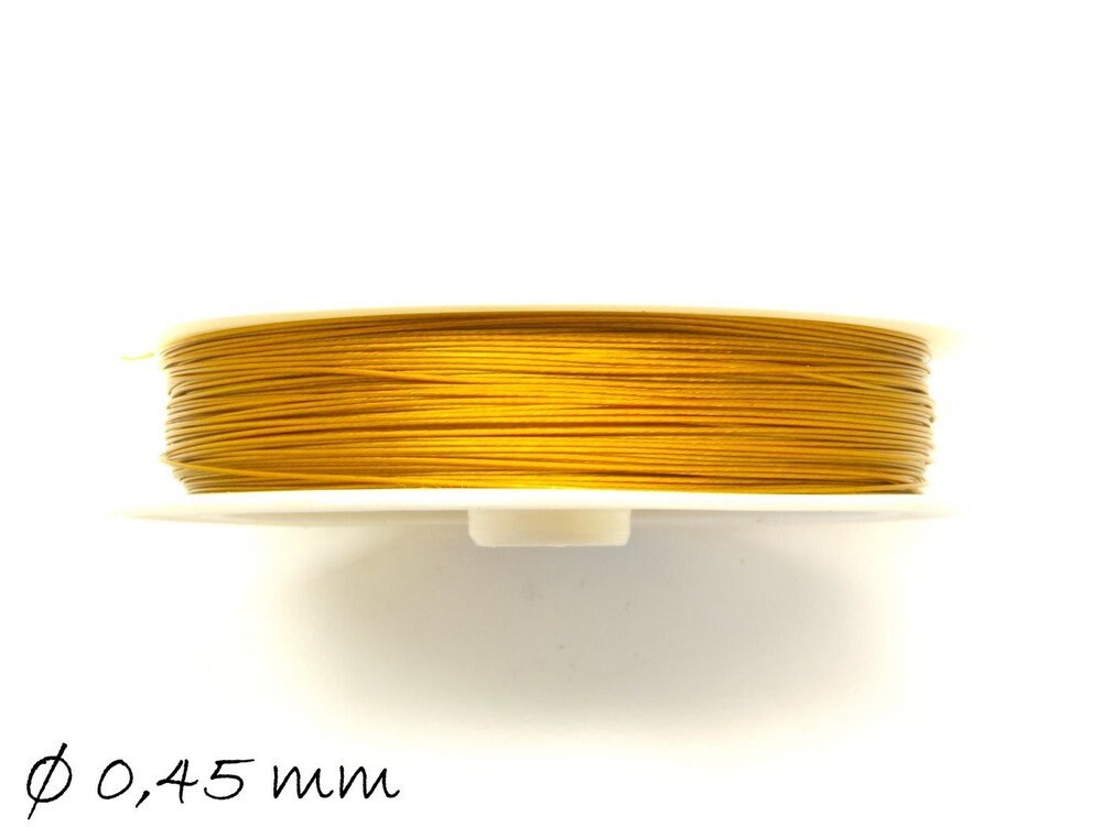 0,06EUR/m - 50 m Schmuckdraht 0,45 mm, gold - altgold