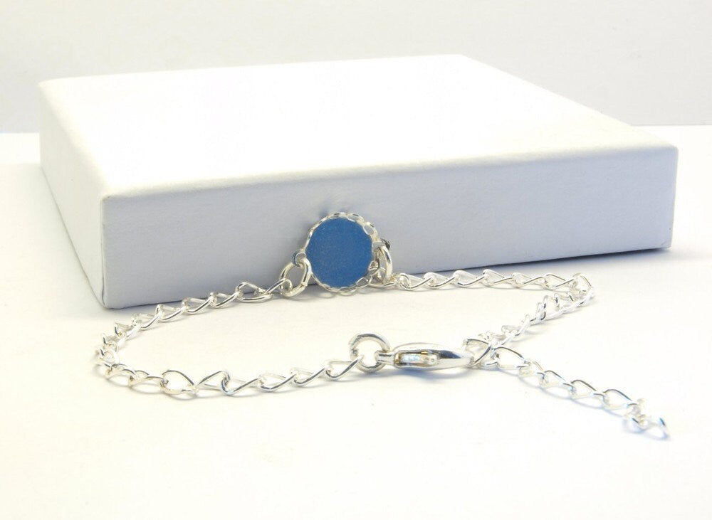 Armbandrohling mit Cabochonfassung, 10 mm silber