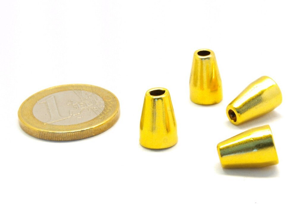 4 Stück Perlenkappen massiv Steampunk gold vintage