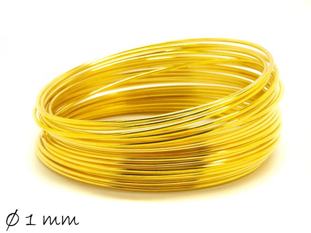 30 Windungen Spiraldraht (memory wire) gold 1 mm