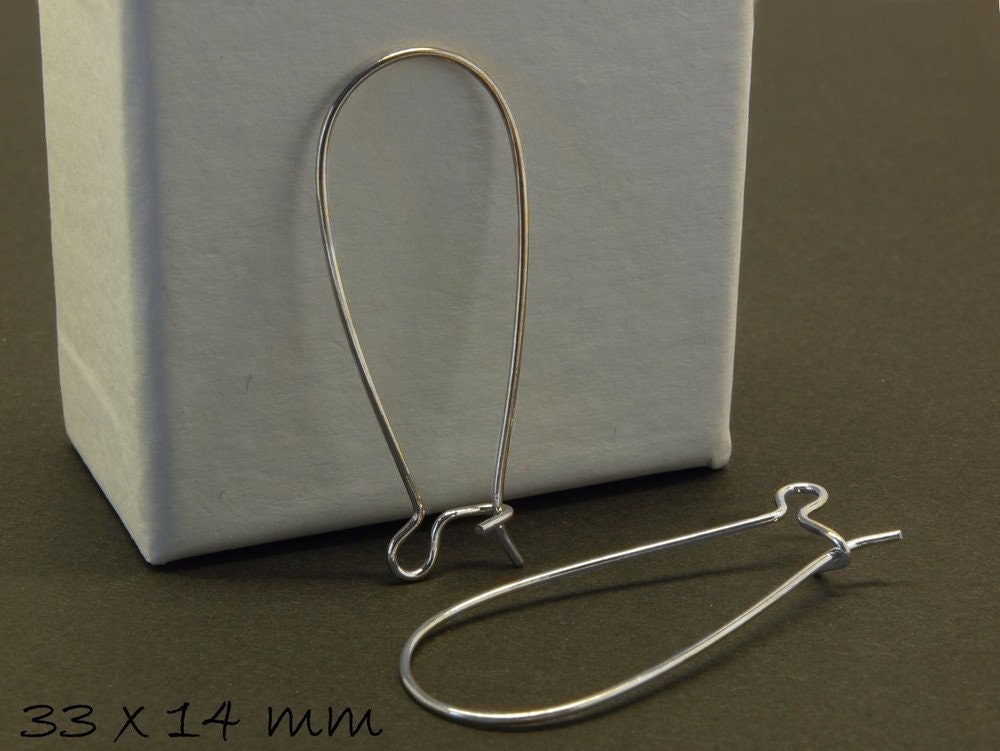 10 Stück Kidney Ohrhaken platin, 33 x 14 mm