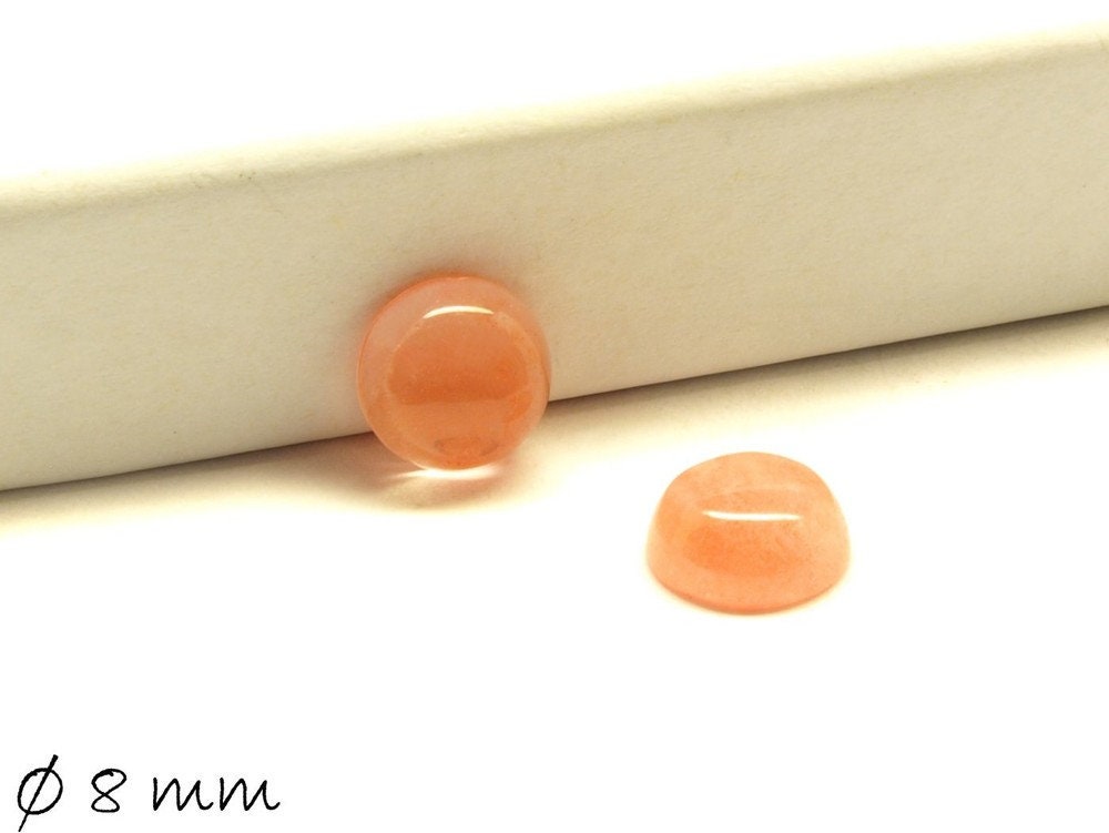 2 Stück Cabochons, Kirschquarz, 8 mm
