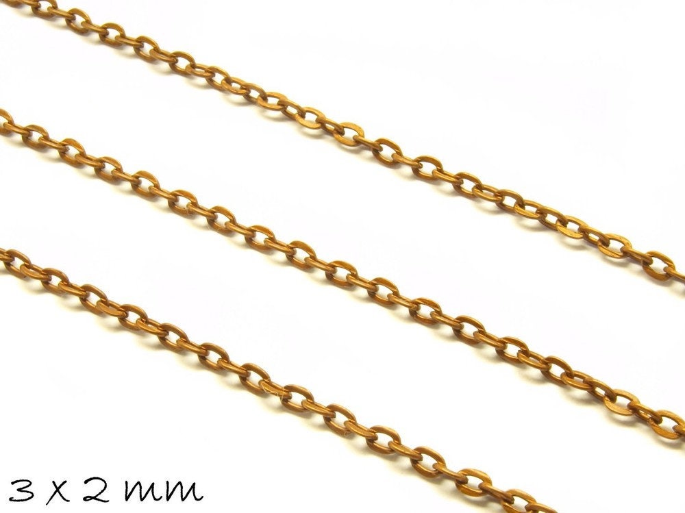 0,90EUR/m - 5 m Ankerkette - Gliederkette kupfer 3 x 2 x 0,6 mm