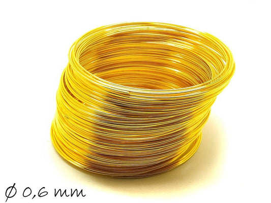 30 Windungen Spiraldraht (memory wire) gold 0,6 mm