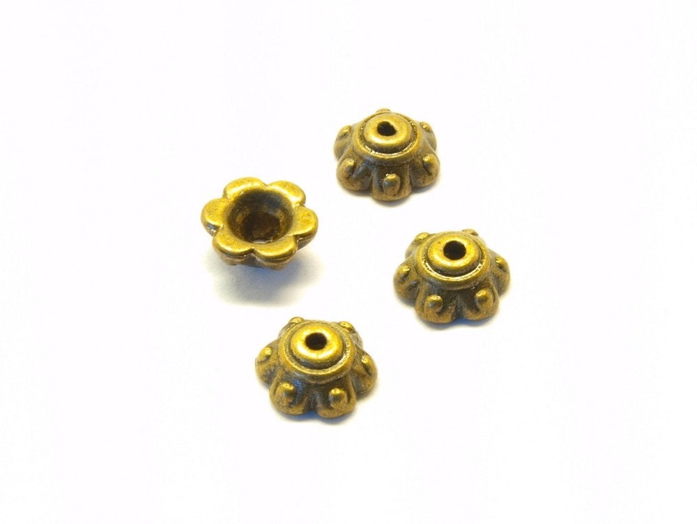 10 Stück Perlenkappen, Steampunk bronze vintage