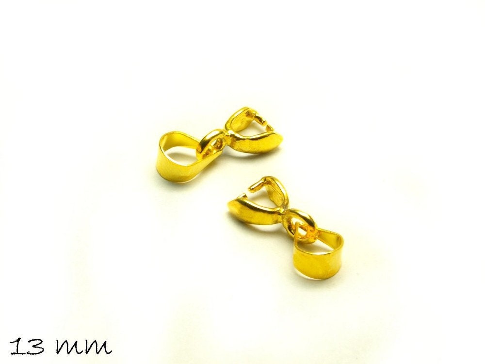 5 Stück Collierschlaufen, gold, 13 mm