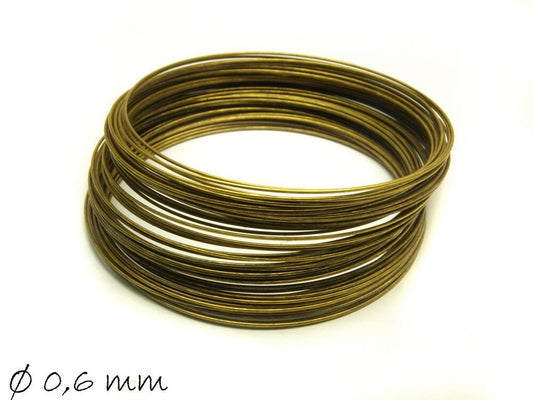 30 Windungen Spiraldraht (memory wire) bronze 0,6 mm