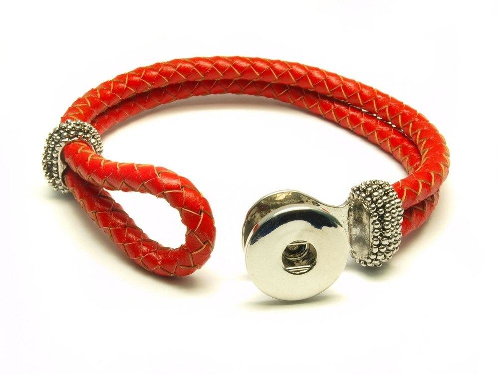 Armband für Druckknöpfe, Wechselschmuck Button rot