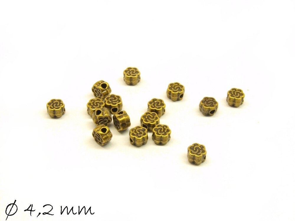 20 Stück Spacer Perlen Rondell 4,2 x 2,9 mm bronze