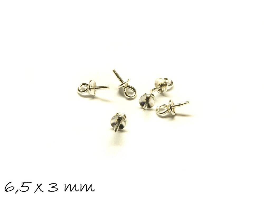 2 Stück Anhänger für Perle Sterling Silber 925 6,5 x 3 mm