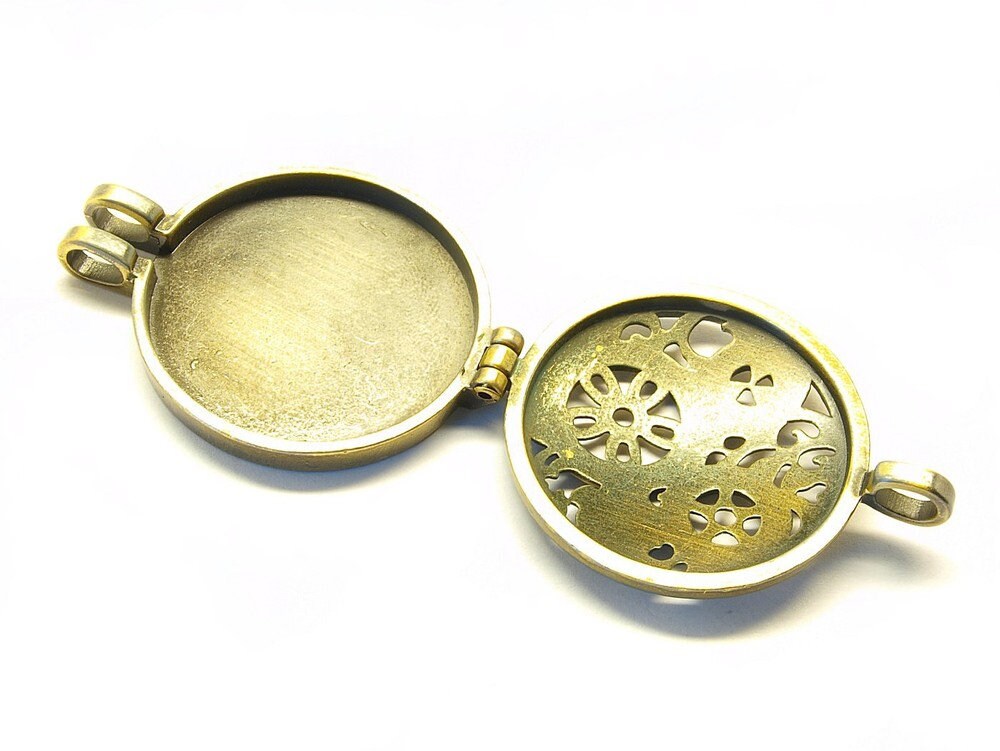 1 Stück Anhänger Medaillon Zink Legierung vintage bronze 30 mm, Diffuser