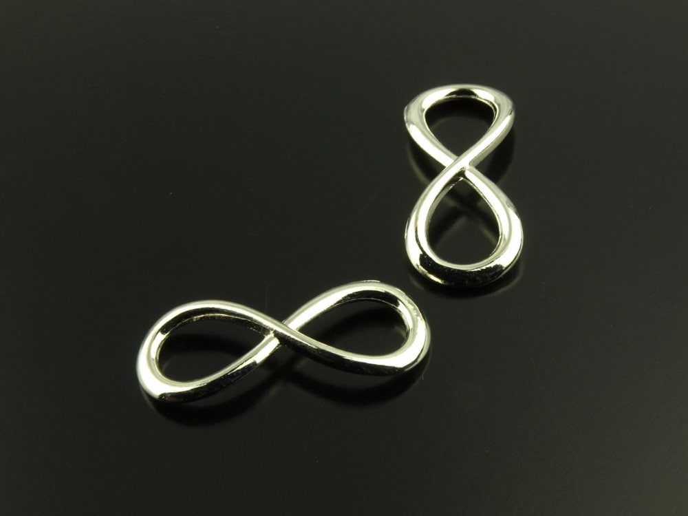 4 Stück Infinity Verbinder Unendlichkeit silber 30 mm