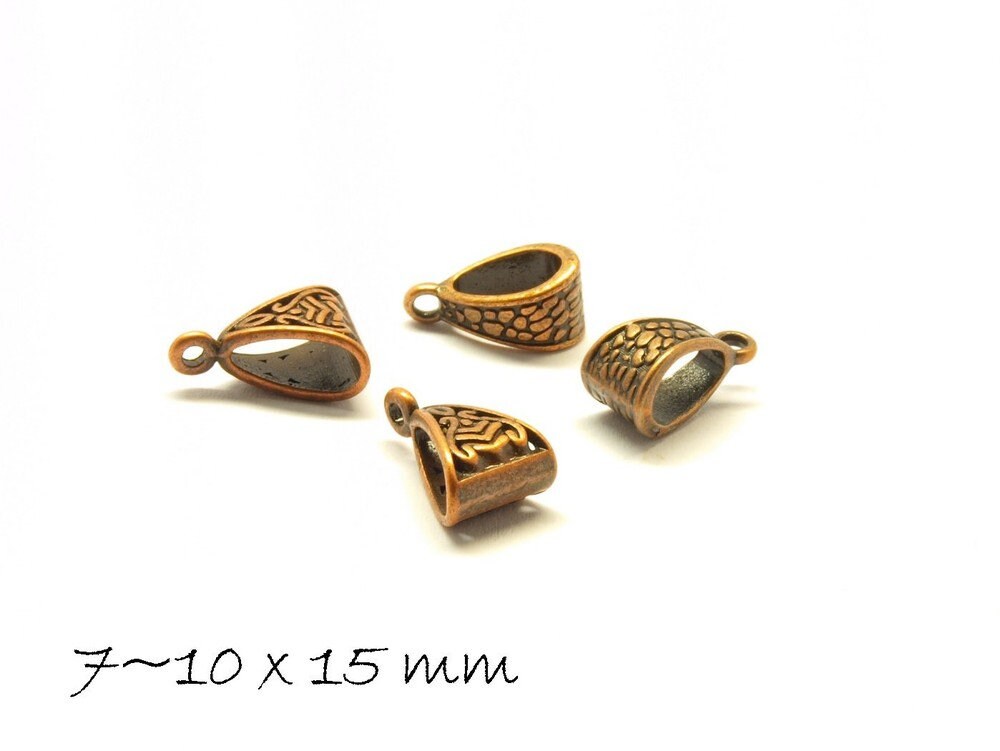 6 Stück Anhängerschlaufen, antik kupfer Mix 7~10x15mm