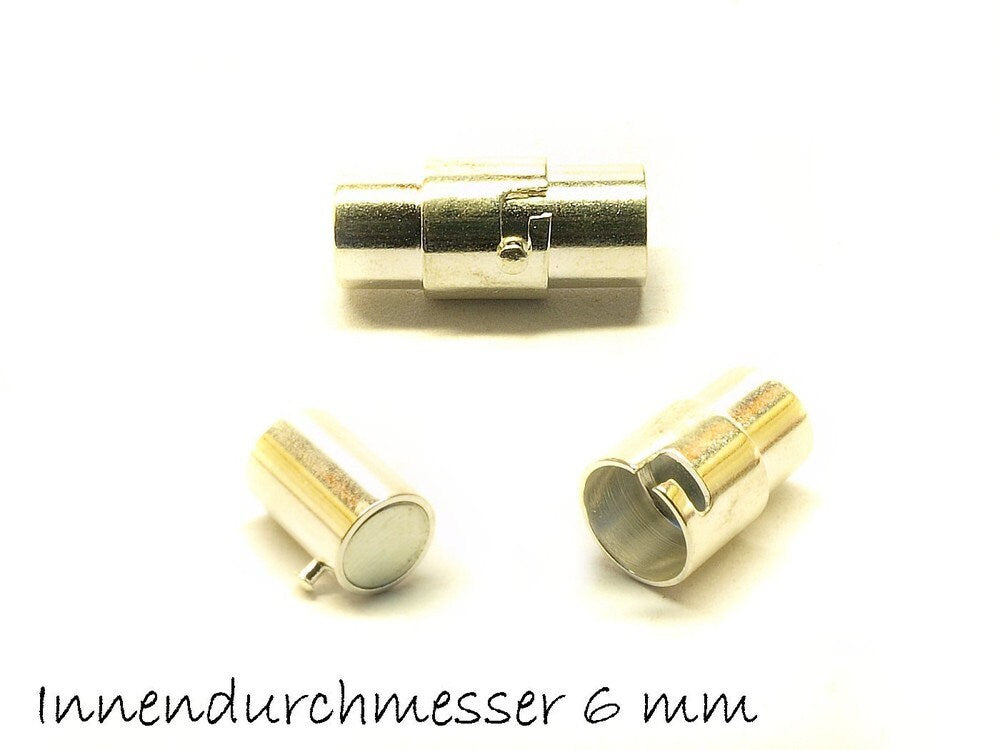 2 Stück Magnetverschlüsse, silber , 18 x 8 mm