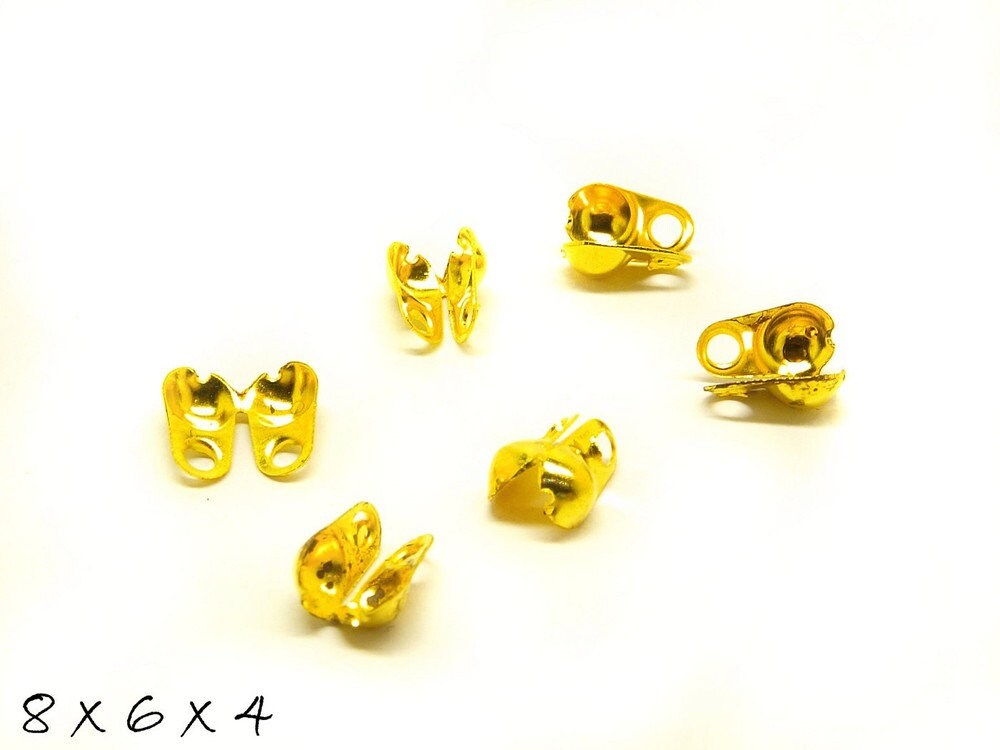 50 Stück Verschlüsse für 1,5mm Kugelkette gold