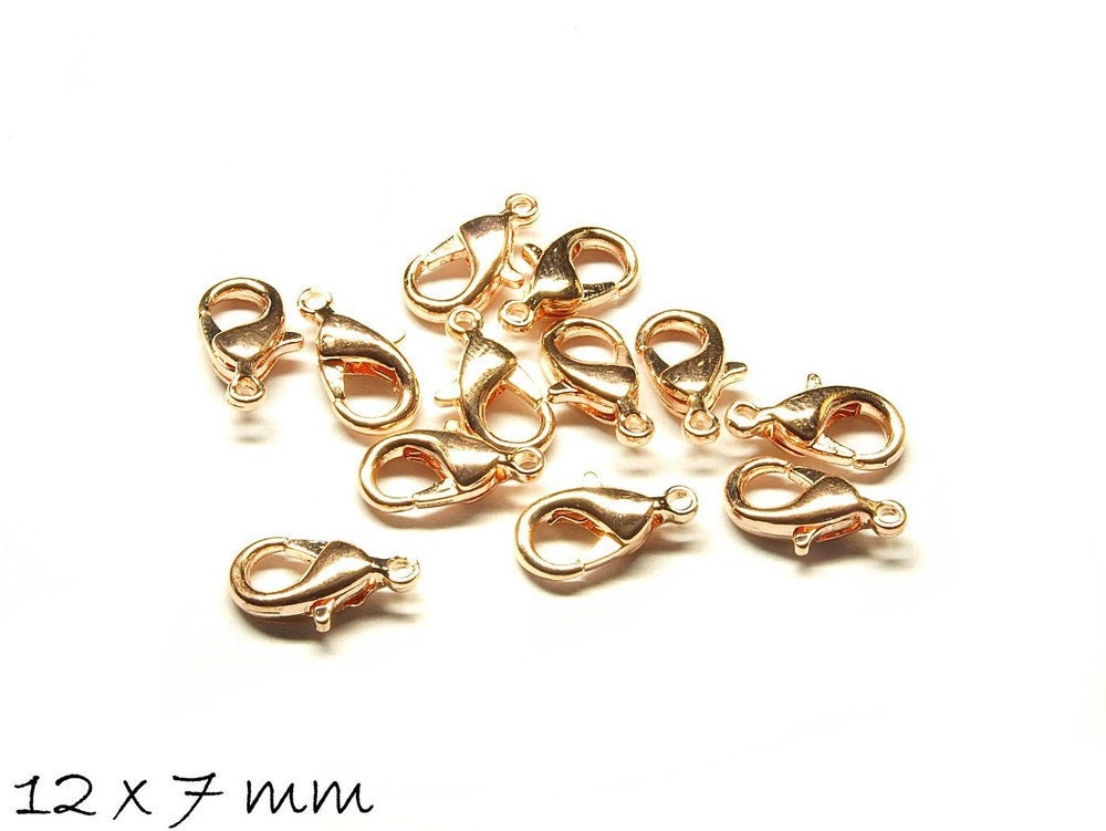 10 Stück Karabiner Verschlüsse, rose gold, 12 mm