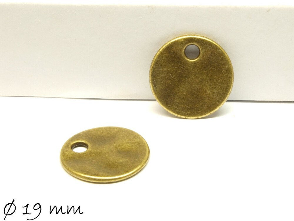 6 Stück Stempel Plättchen bronze Rohling Ø 19 mm