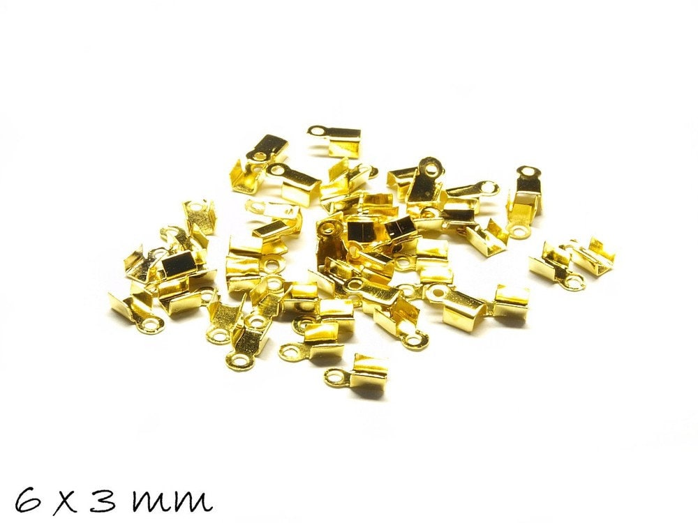 20 Stück Endkappen, gold 6 x 3 mm
