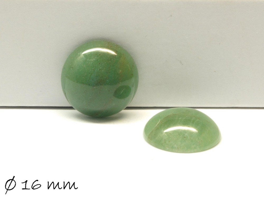 2 Stück Edelstein Cabochons, Aventurin Quarz, 16 mm