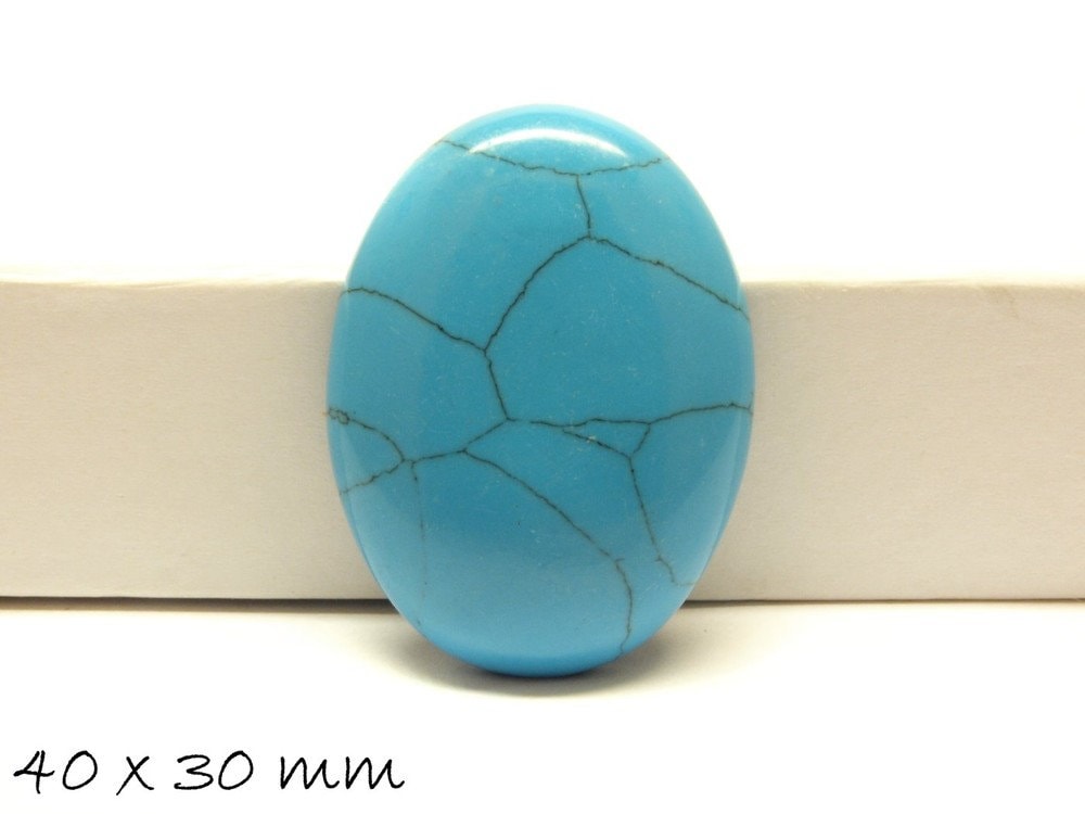 1 Stück Cabochon, himmelblauer Türkis, 40 x 30 mm
