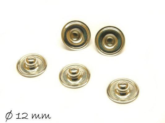 10 Stück Druckknopf Rohlinge Cabochons 12 mm, platin
