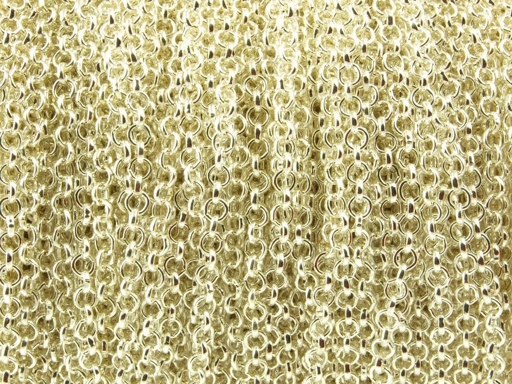 0,90EUR/m - 5 m Gliederkette silber, fein, 3 x 3 mm