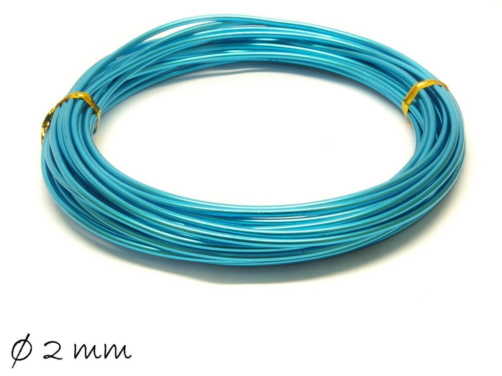 0,48EUR/m - 6 m Aluminiumdraht, Alu Draht, blau, weich, 2 mm