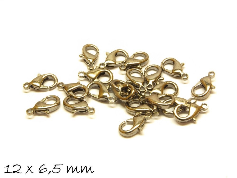 10 Stück Karabiner Verschlüsse schwarz, 12 mm