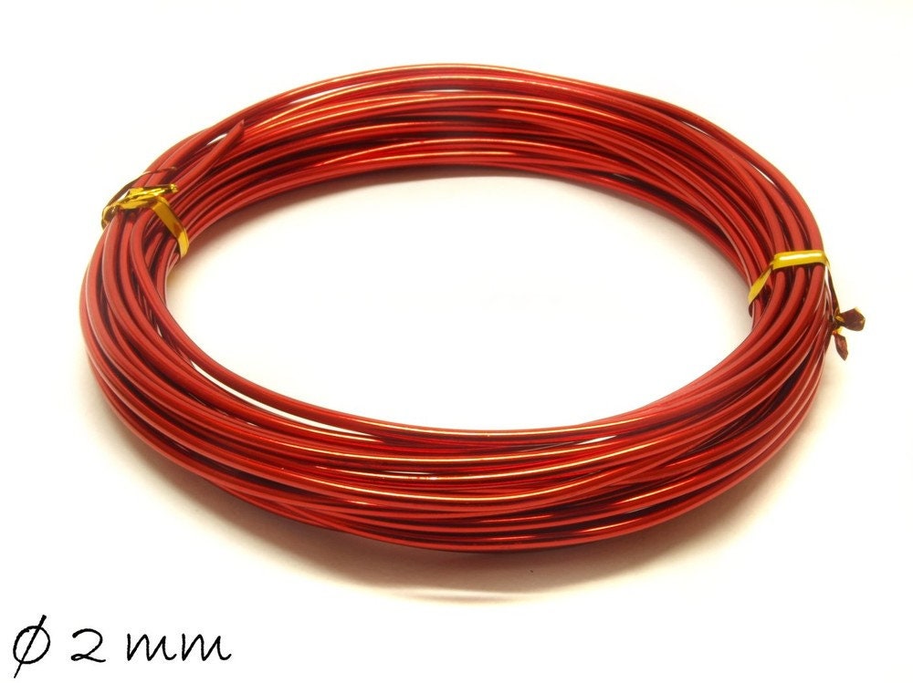 0,48EUR/m - 6 m Aluminiumdraht, Alu Draht, rot, weich, 2 mm