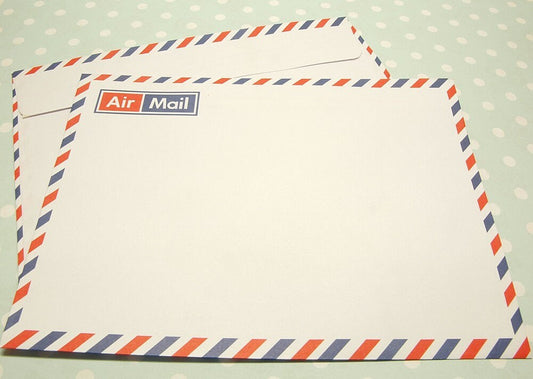 10 weiße Briefumschläge Air Mail 15,8 x 11,4 cm
