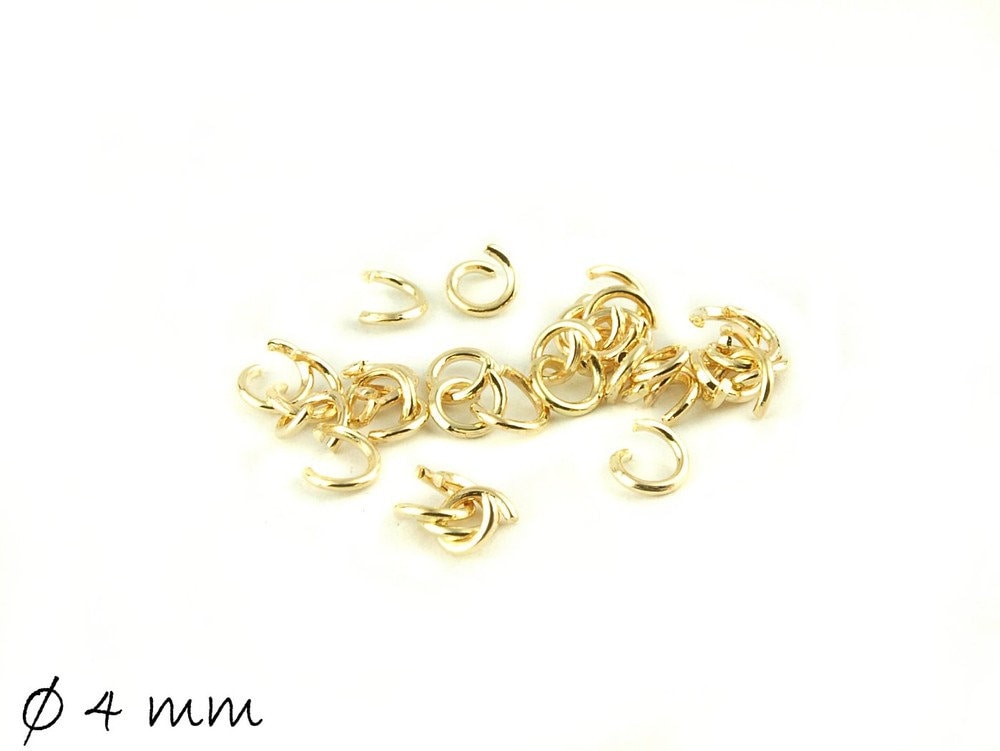 100 Stk Biegeringe (Spaltringe), gold, 4 mm