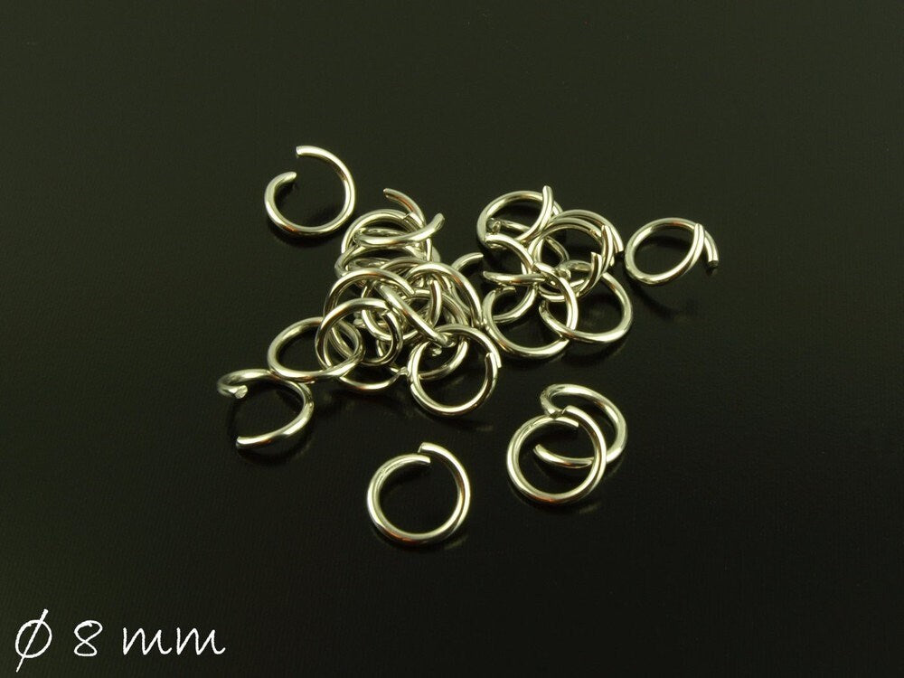 50 Stück Biegeringe (Spaltringe), Edelstahl, Ø 8 mm