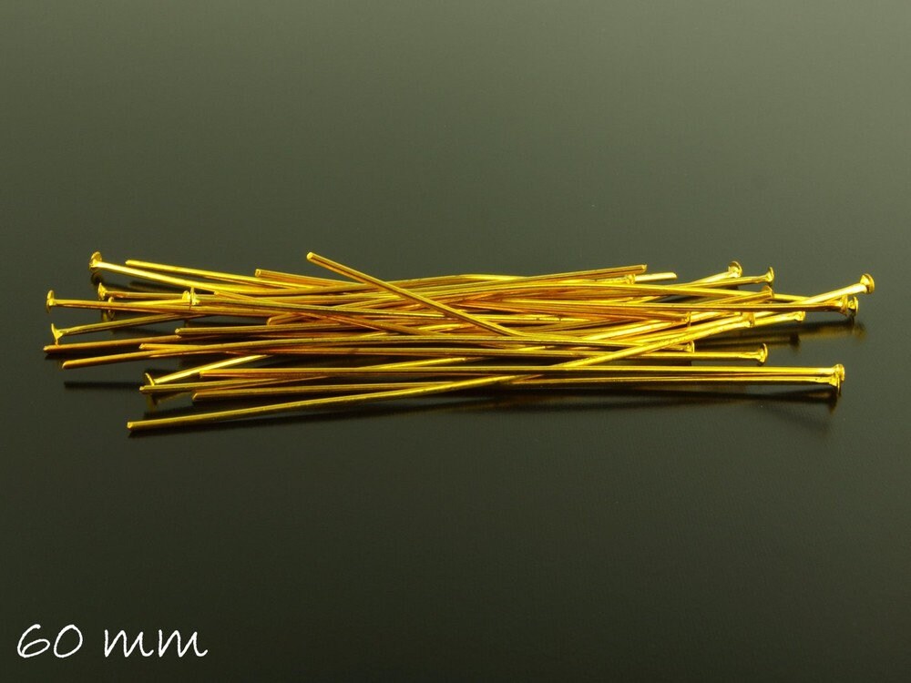 100 Stück Nietstifte (flach) gold 60 mm