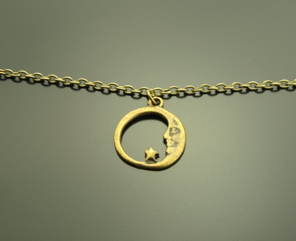 Armreifen Mond Stern vintage bronze Armband Kette