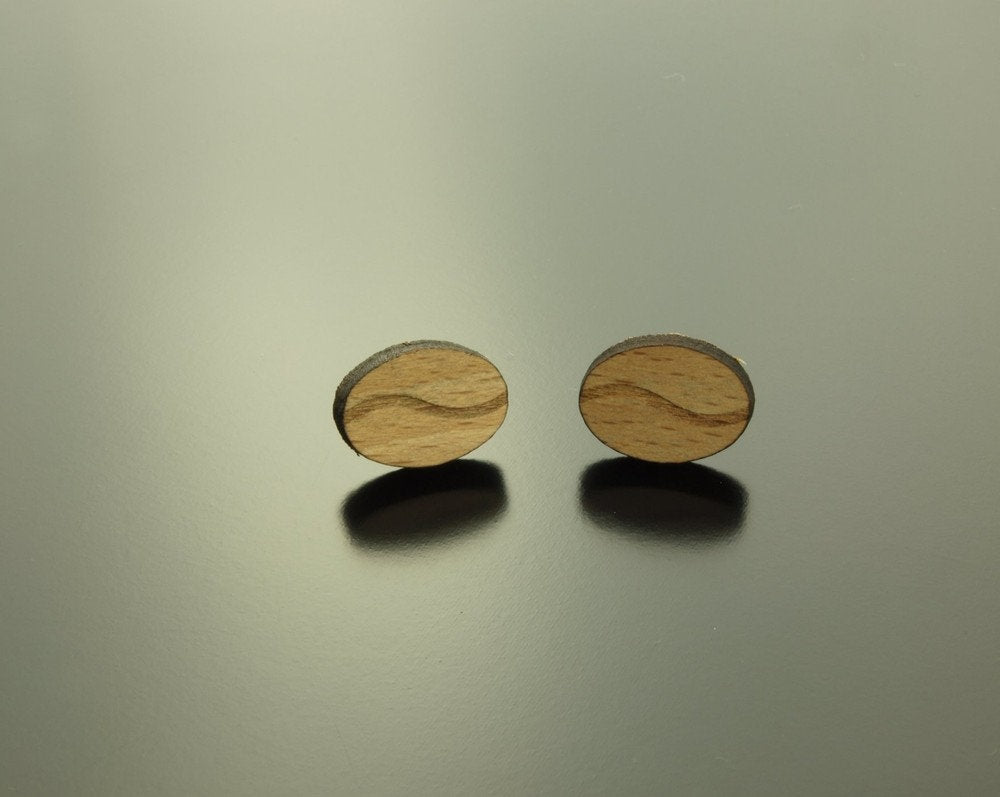 Ohrstecker Kaffee Bohnen Holz Ohrringe
