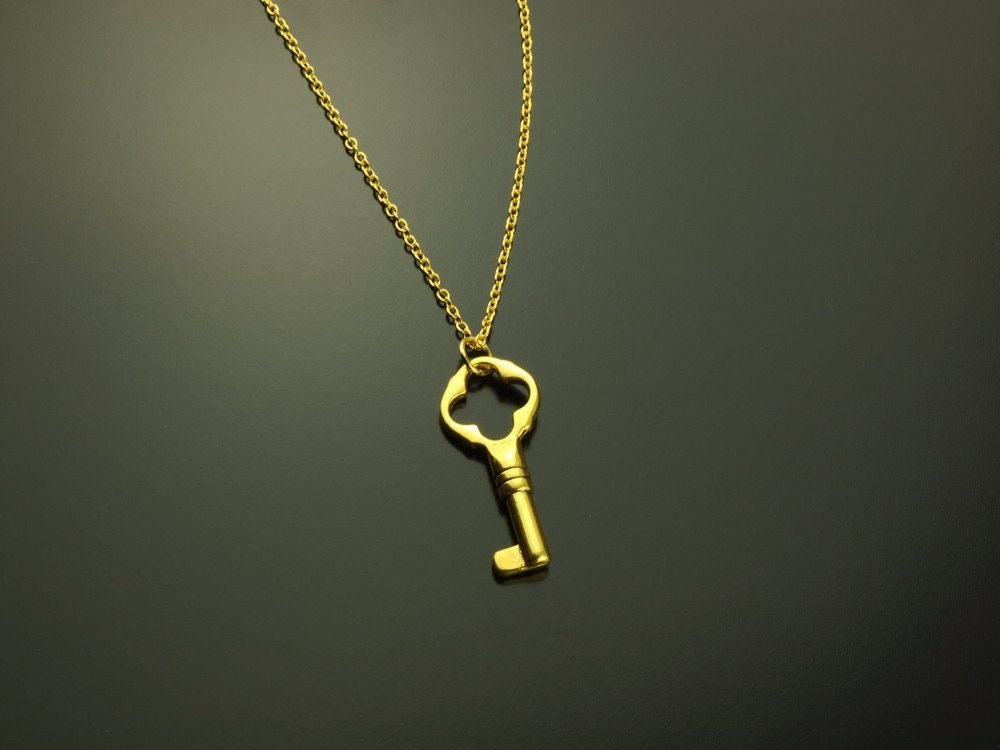 Kette Schlüssel Anhänger golden Freundschaft