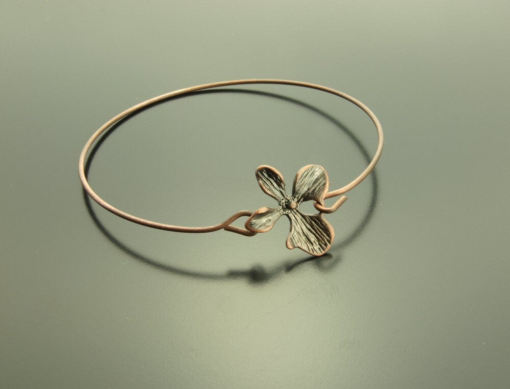 Armreifen Blüte Blume kupfer Armband