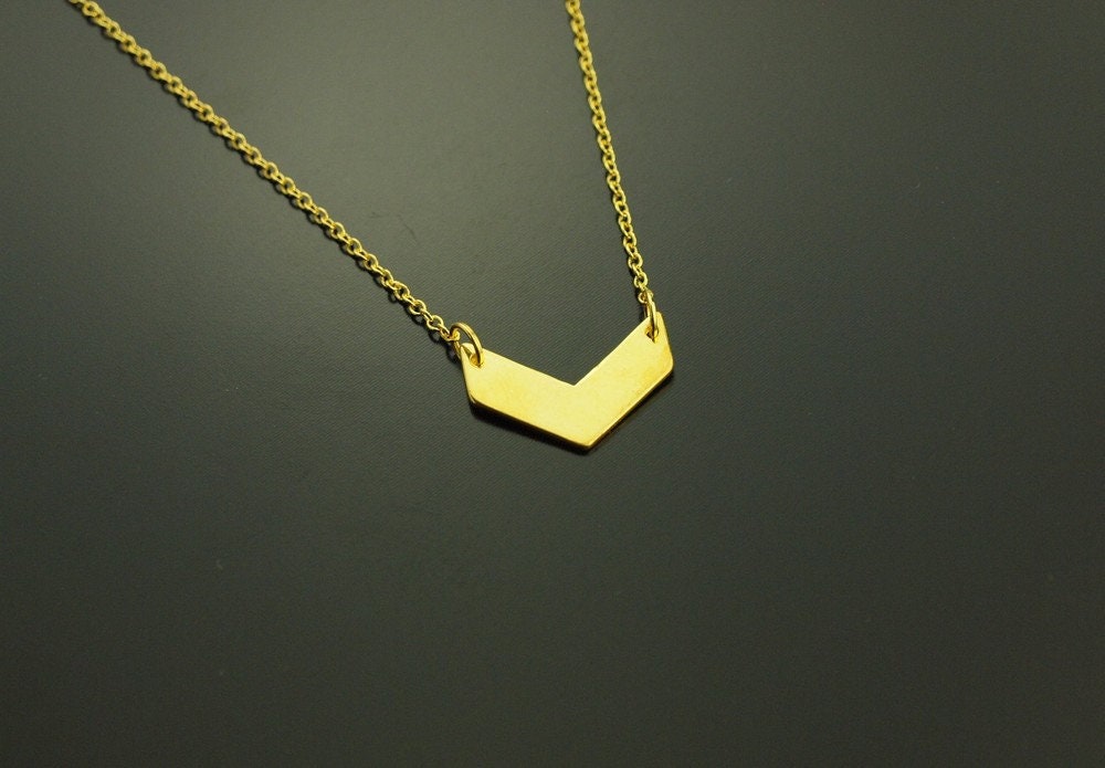 Kette Chevron Anhänger Origami golden