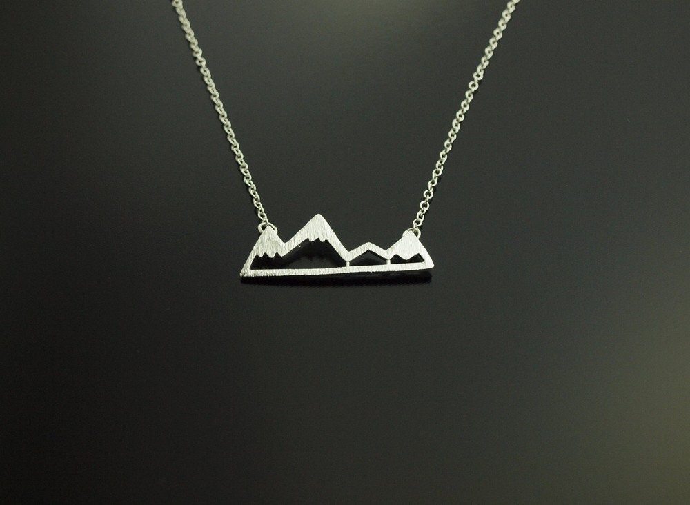 Kette Berge Landschaft Anhänger silber geometrisch