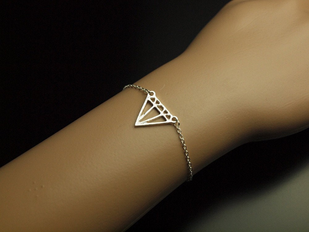 Armreifen Diamant silbern Armband Kette Drachen