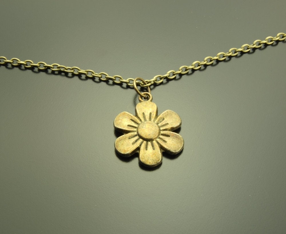 Armreifen Blume Blüte vintage bronze Armband Kette