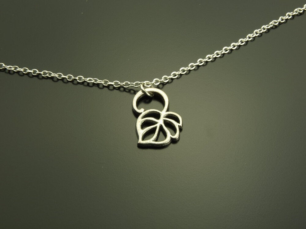 Armreifen Blatt silbern Armband Kette