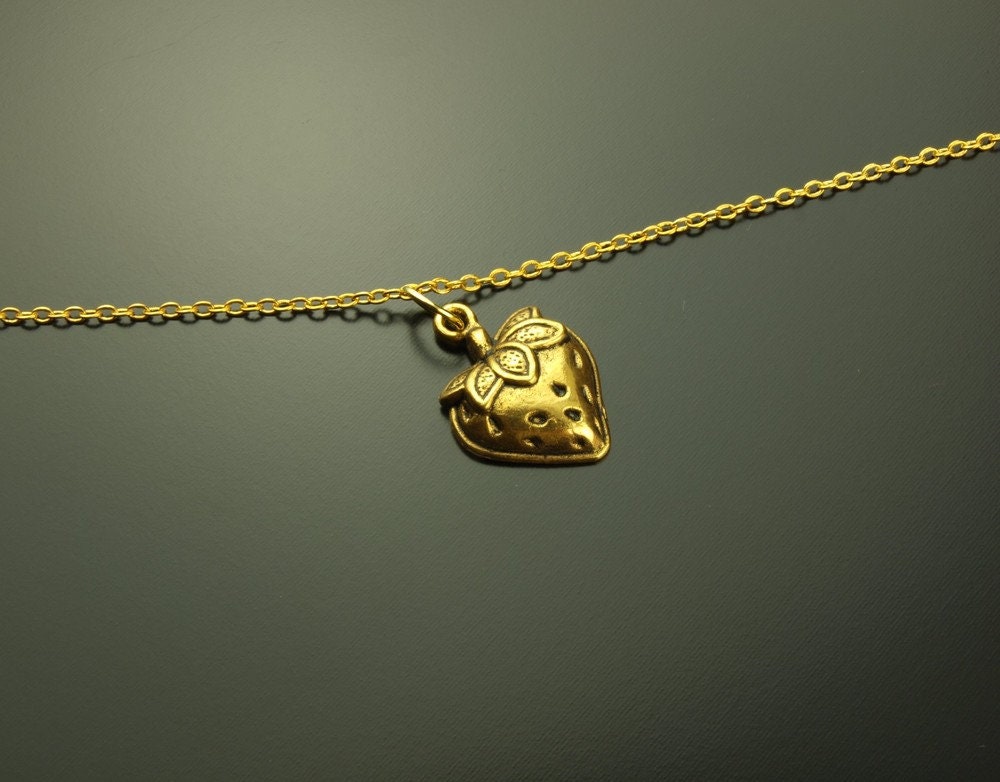 Armreifen Erdbeere vintage golden Armband Kette