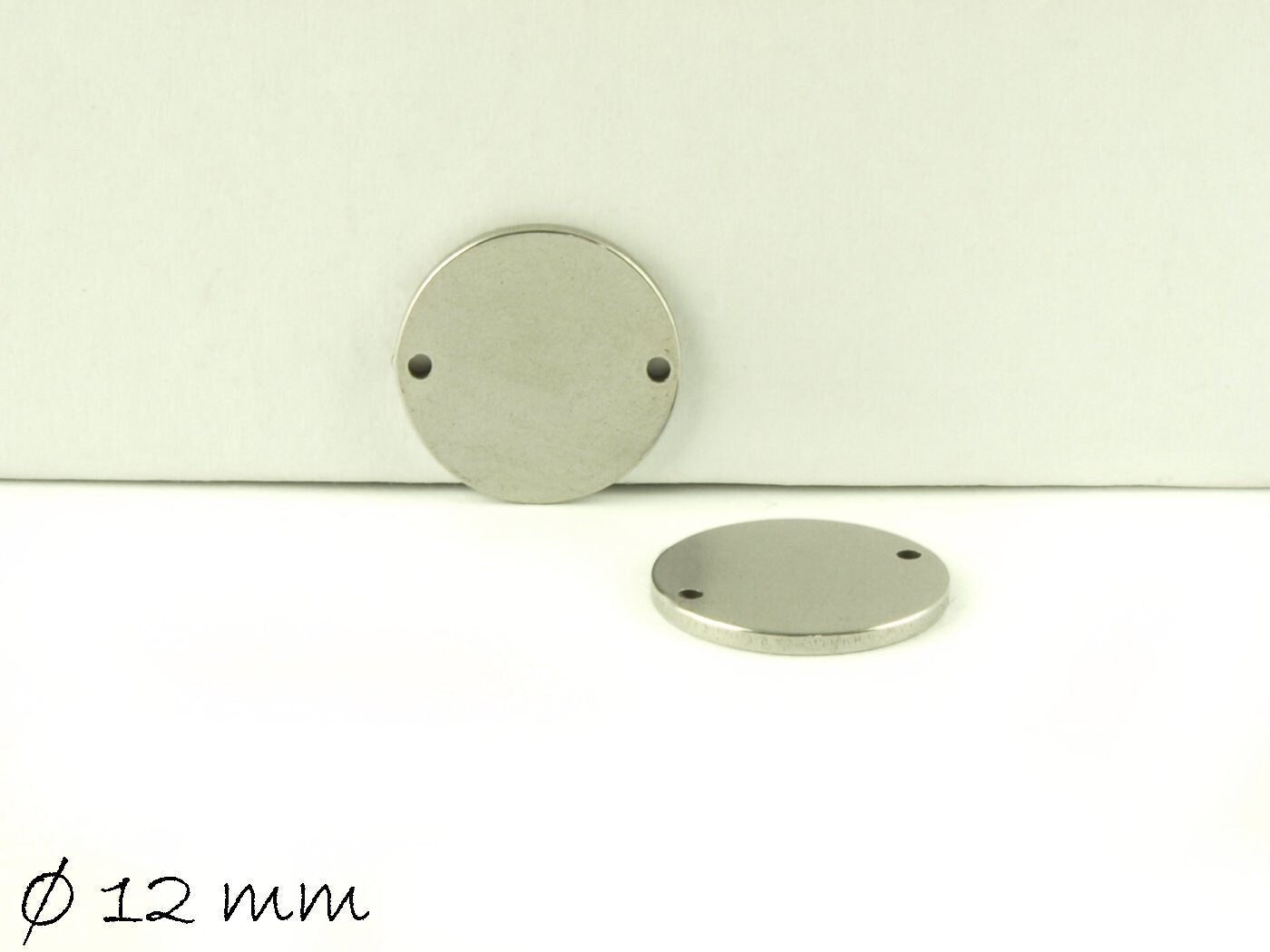 10 Stück Verbinder Stempel Plättchen Edelstahl Ø 12 mm