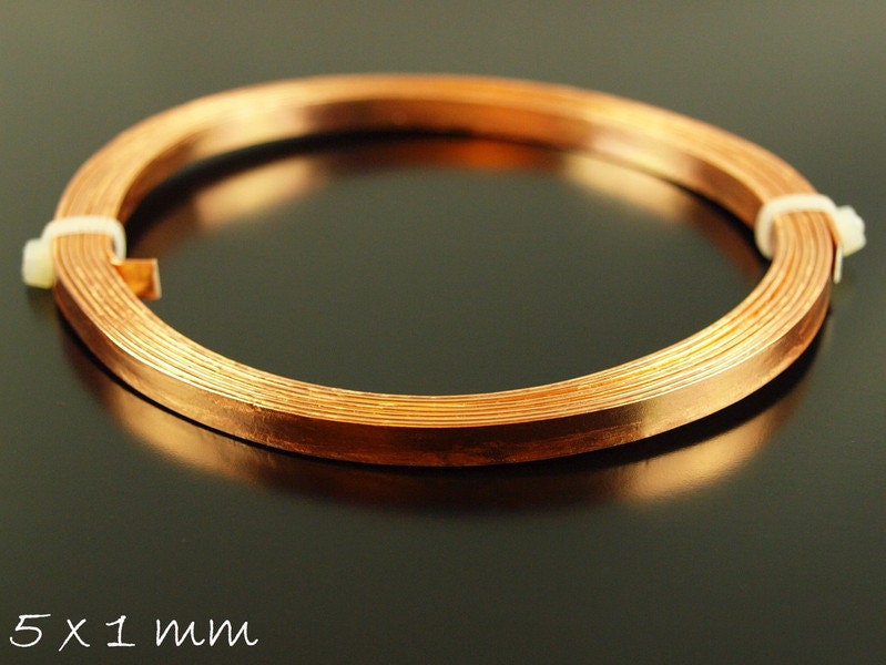 1,30EUR/m - 2 m Aluminiumdraht, Alu Draht, rosegold, zum Stempeln 5 x 1 mm