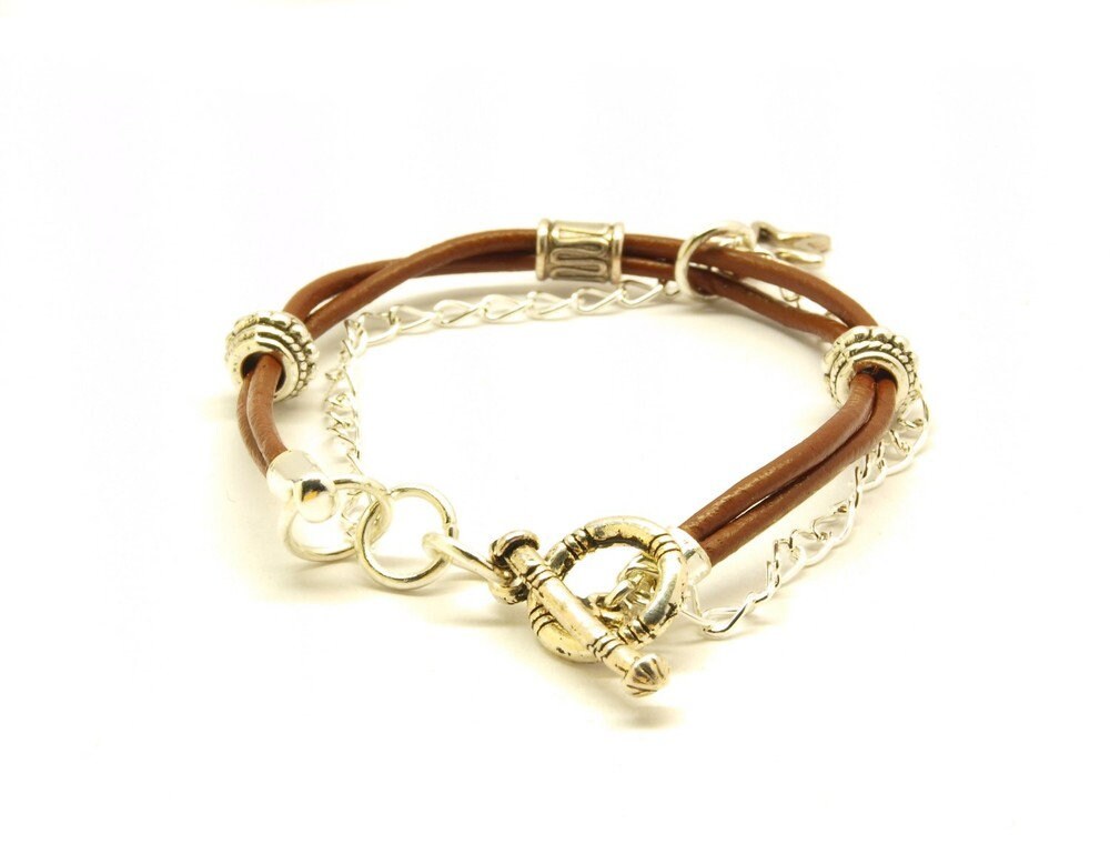 Armband Leder Stern silber Kette Anhänger Armreif